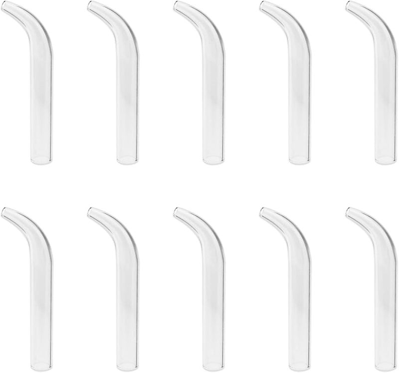 Elitzia Vacuum Glass Tube 10Pcs Curved Blackhead Tip for Beauty Machine Glass Suction Tip, Curved Design Fits Nose & Nasolabial Folds, Compatible with Most Vacuum Beauty Devices, 10pcs/set - Image 1