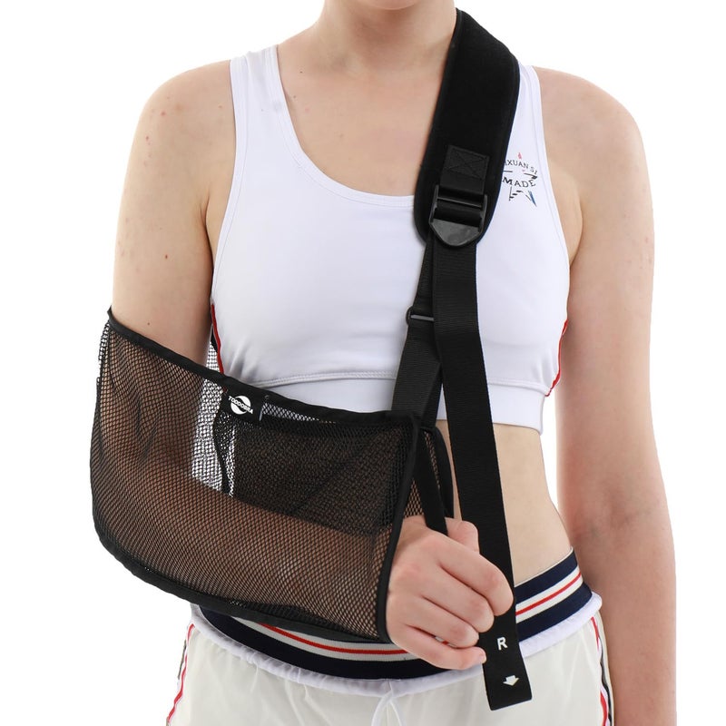 Mesh Arm Shoulder Sling Medical Immobilizer for Shower Adjustable Torn Rotator Cuff Injury Right Left Men Women Elbow Wrist updated version 2