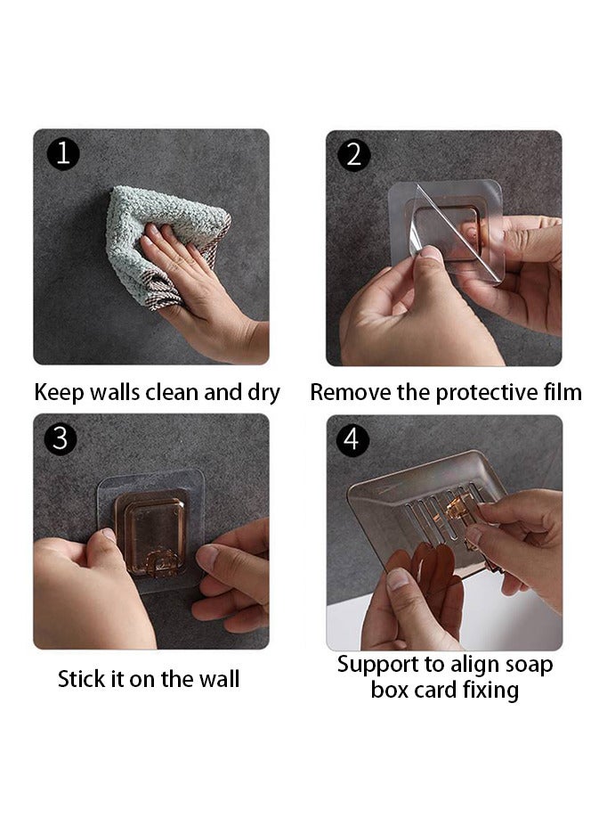 Transparent PP Soap Holder Wall Mounted for Bathroom Shower  - Image 2