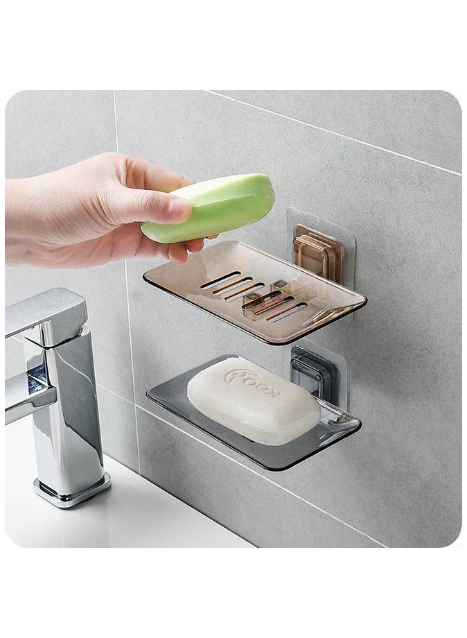 Transparent PP Soap Holder Wall Mounted for Bathroom Shower  - Image 3
