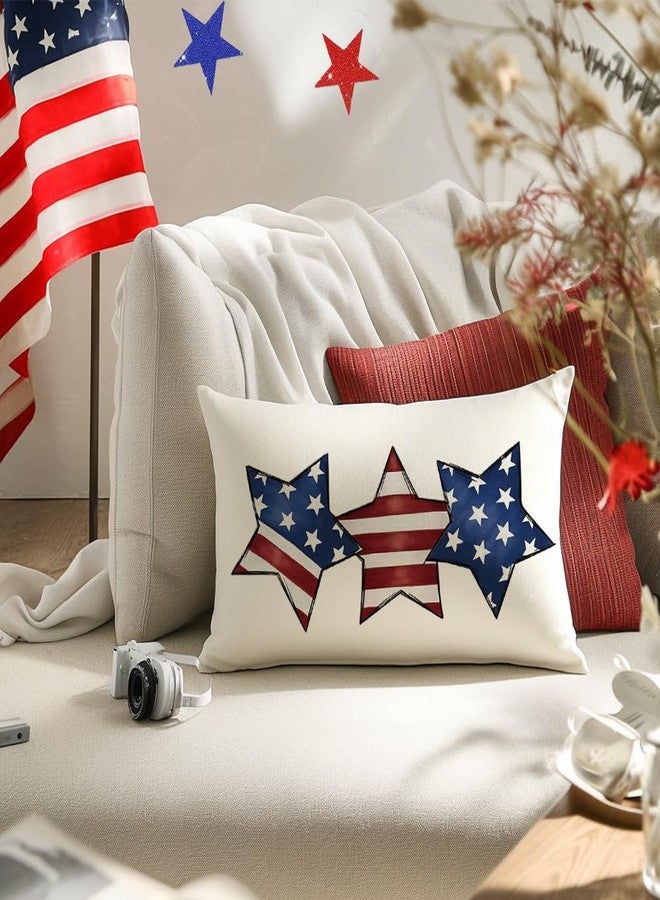 RABUSOFA 4th of July Decorations Pillow Covers 12x20,Single Memorial Day Independence Day Pillows Decorative Throw Pillows,America Star Patriotic Pillow Cases Lumbar Decor(7-12) - Image 4