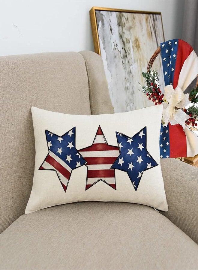 RABUSOFA 4th of July Decorations Pillow Covers 12x20,Single Memorial Day Independence Day Pillows Decorative Throw Pillows,America Star Patriotic Pillow Cases Lumbar Decor(7-12) - Image 2