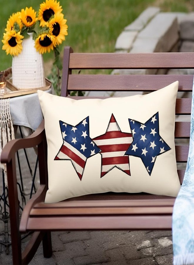 RABUSOFA 4th of July Decorations Pillow Covers 12x20,Single Memorial Day Independence Day Pillows Decorative Throw Pillows,America Star Patriotic Pillow Cases Lumbar Decor(7-12) - Image 3