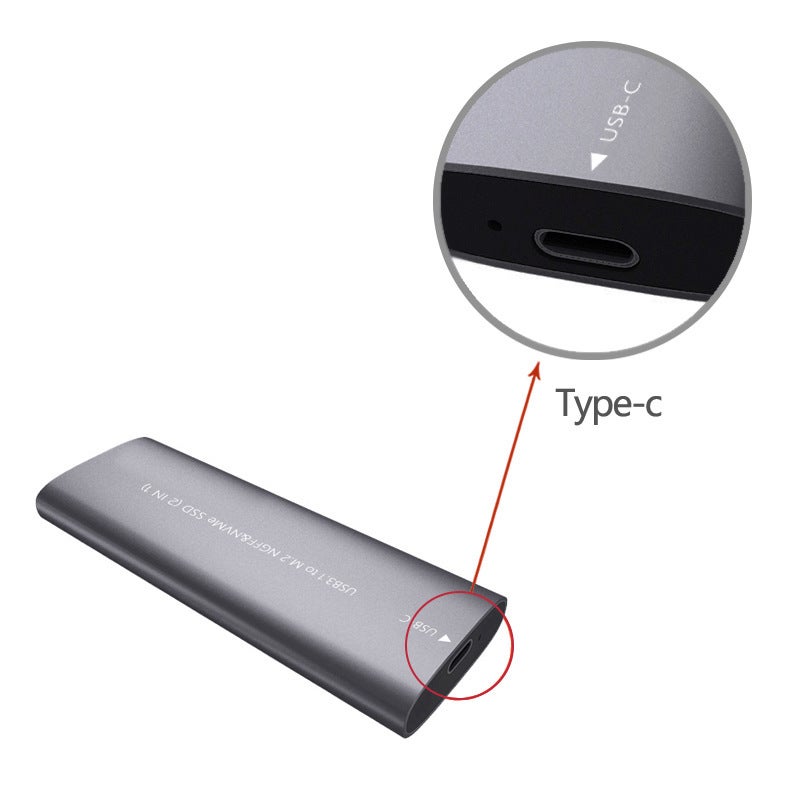 M.2 Hard Disk Box Usb3.1Type-C Support Ngff/Nvme Dual Protocol Metal External Mobile Hard Disk Box - Image 4