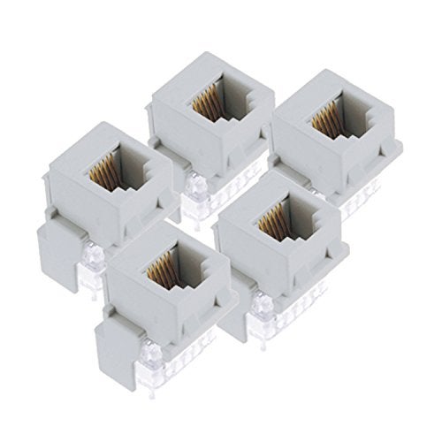 On-Q Legrand - OnQ Telephone Keystone Jack RJ25, Male to Male Connector, Universal Keystone Connector for Phone Connections, Rear Mount Snap-In Keystone Design, White, 5 Count, F9042WHV5 - Image 5