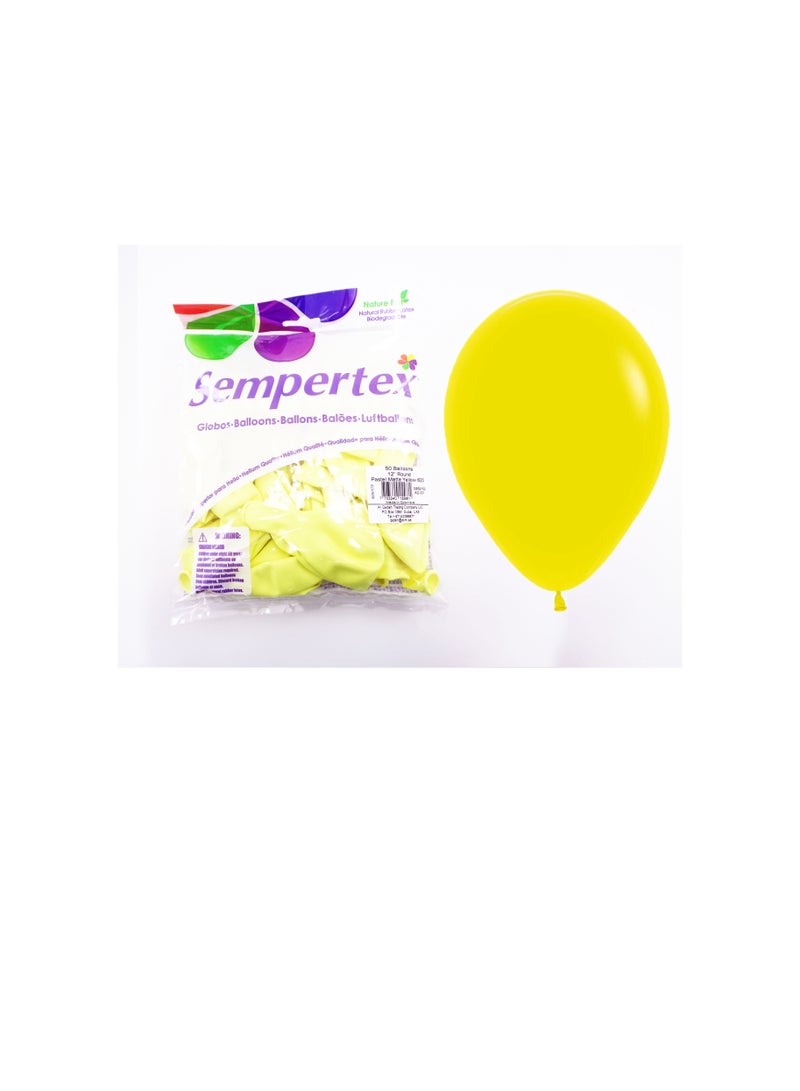 Sempertex 50pcs Paste Matter Yellow color Balloon for home and  Party Decoration - Image 3