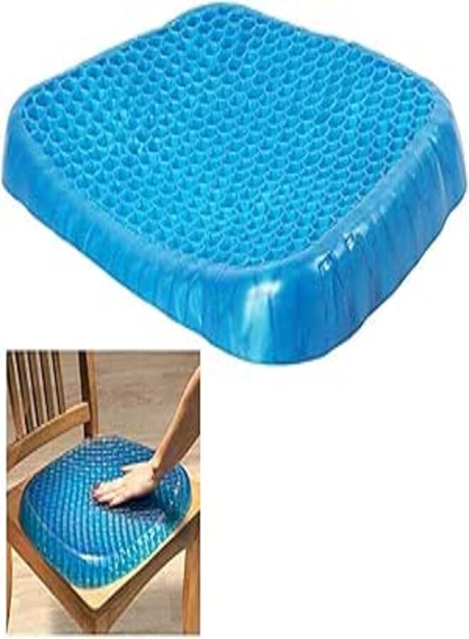 Showay Premium All Gel Orthopedic Seat Cushion Pad for Car, Office Chair, Wheelchair, or Home Pressure Sore Relief. Ultimate Gel Comfort, Prevents Sweaty Bottom, Durable, Portable