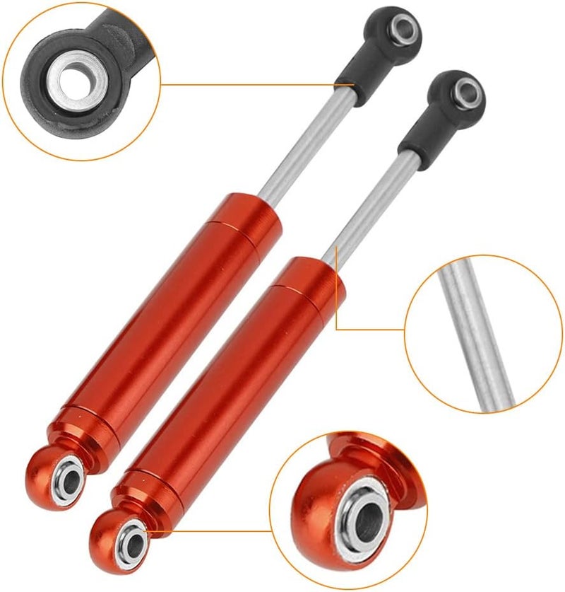 comfrt Shock Absorber, 2pcs 102mm RC Car Absorber Damper RC Shock Damper Assembled Replacement RC Crawler Upgrade Parts(B117050R Red) - Image 1