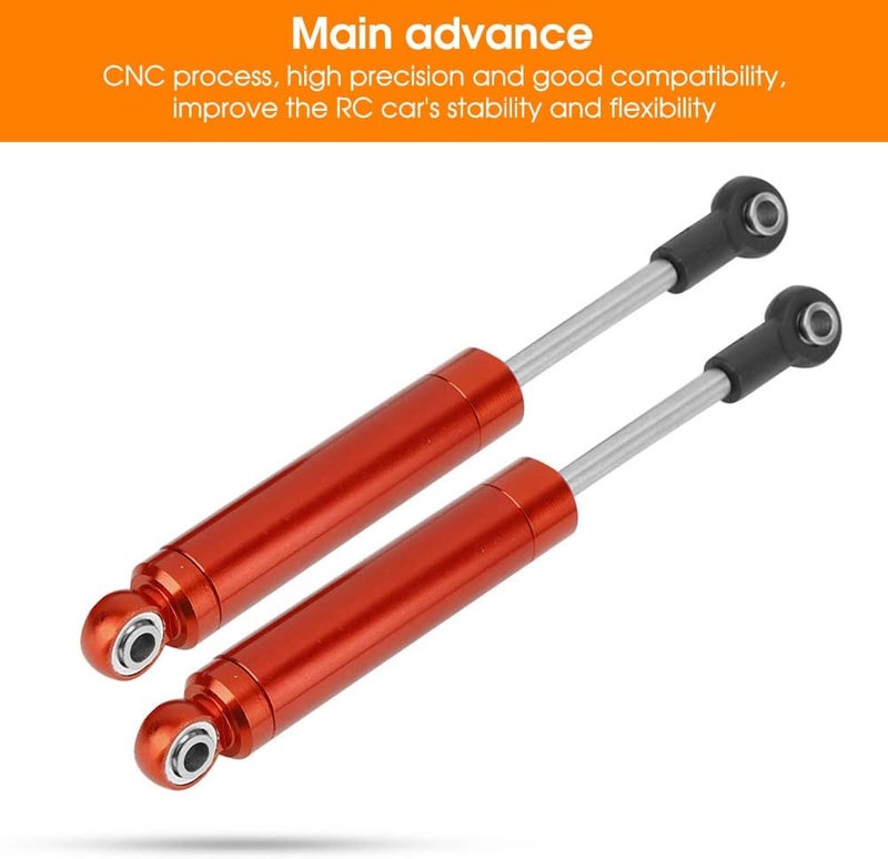 comfrt Shock Absorber, 2pcs 102mm RC Car Absorber Damper RC Shock Damper Assembled Replacement RC Crawler Upgrade Parts(B117050R Red) - Image 3