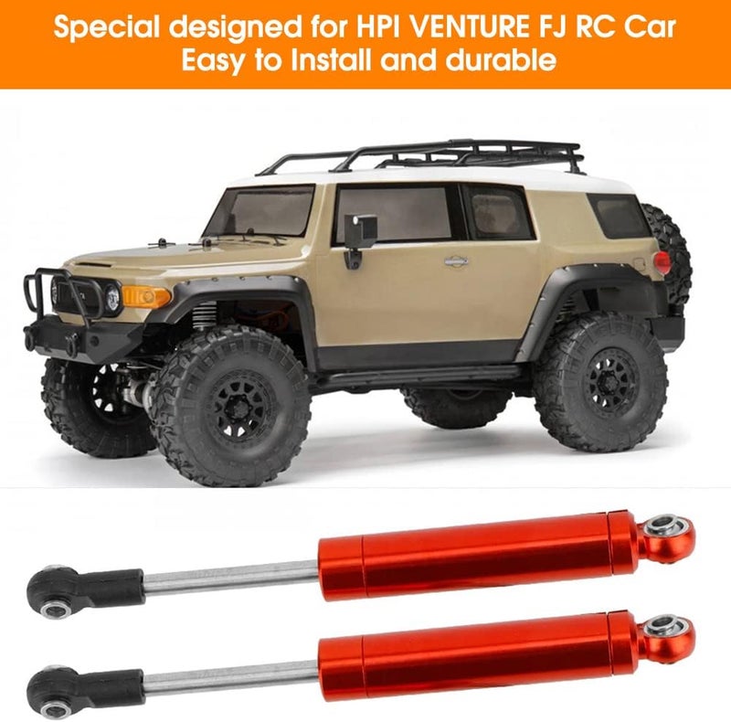 comfrt Shock Absorber, 2pcs 102mm RC Car Absorber Damper RC Shock Damper Assembled Replacement RC Crawler Upgrade Parts(B117050R Red) - Image 4