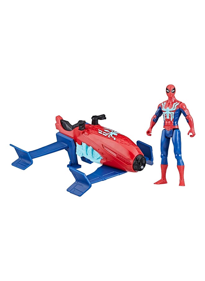 Marvel Epic Hero Series Web Splashers Spider-Man Hydro Jet Blast, 4-Inch Action Figure and Vehicle Playset, Super Hero Toys for Kids 4 and Up 