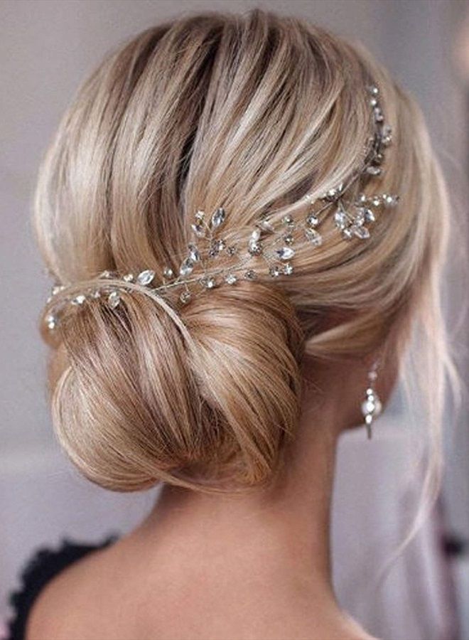 Unicra Bride Wedding Rhinestone Hair Vine Bridal Silver Hair Piece Crystal Headband Hair Accessories for Women and Girls (17.7inches) (Silver) - Image 1