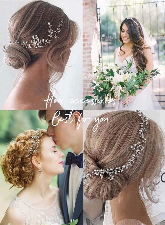 Unicra Bride Wedding Rhinestone Hair Vine Bridal Silver Hair Piece Crystal Headband Hair Accessories for Women and Girls (17.7inches) (Silver) - Image 5