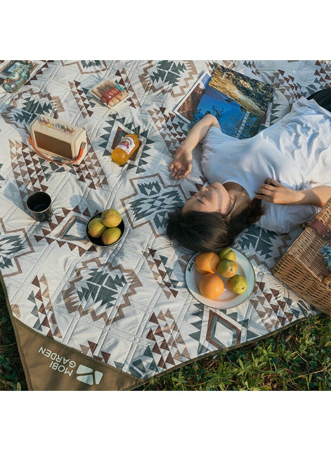 Mobigarden Picnic Mat Outdoor Camping Park Picnic Machine Washable Portable Moisture-proof Mat 200 Nx21663022 Warm Sand Color - Image 2