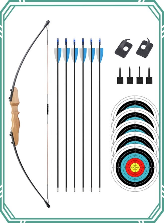 LWANO Bow and Arrow Set for Teens, Beginner Practice Bow, Youth Archery Kit with 6 Arrows and Accessories - Image 1