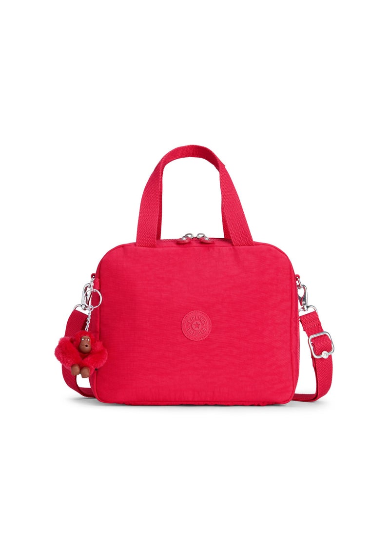 kipling Miyo Insulated Medium Kids School Lunch Bag with Trolley Sleeve True Pink  - Image 1