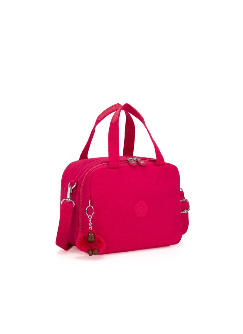 kipling Miyo Insulated Medium Kids School Lunch Bag with Trolley Sleeve True Pink  - Image 4