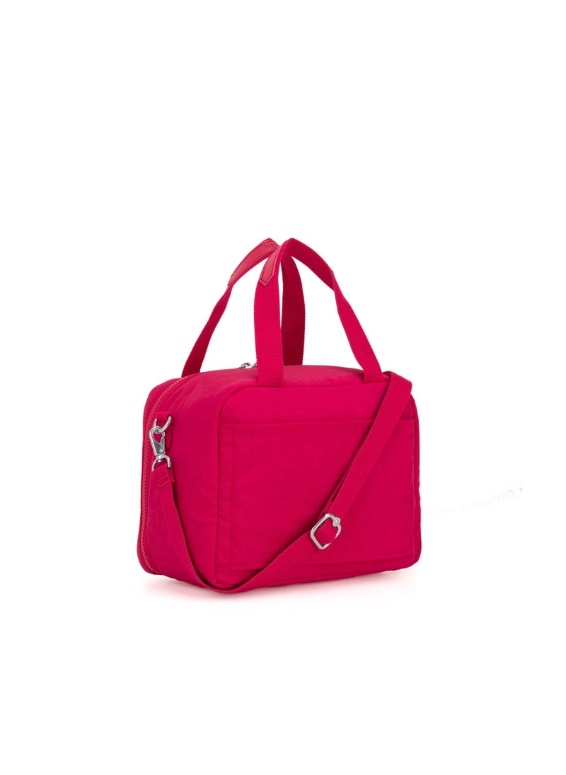 kipling Miyo Insulated Medium Kids School Lunch Bag with Trolley Sleeve True Pink  - Image 2
