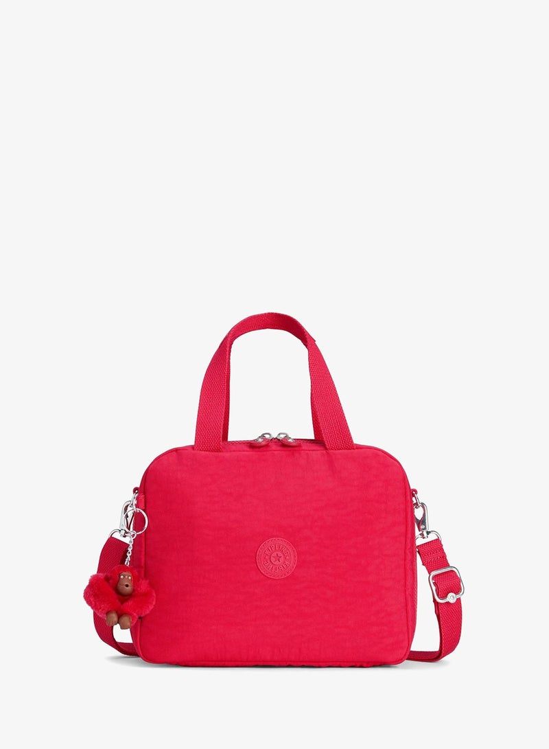 kipling Miyo Insulated Medium Kids School Lunch Bag with Trolley Sleeve True Pink - Image 1