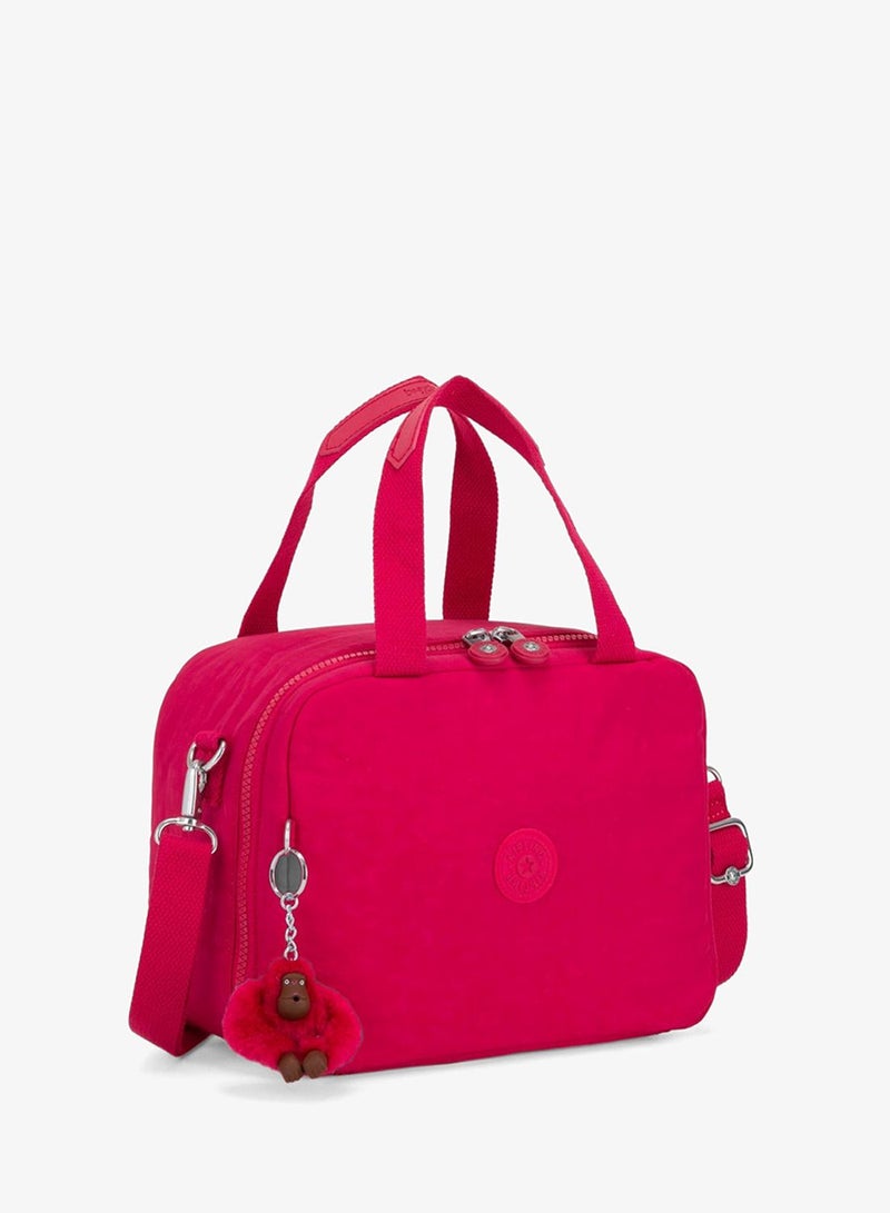 kipling Miyo Insulated Medium Kids School Lunch Bag with Trolley Sleeve True Pink - Image 4