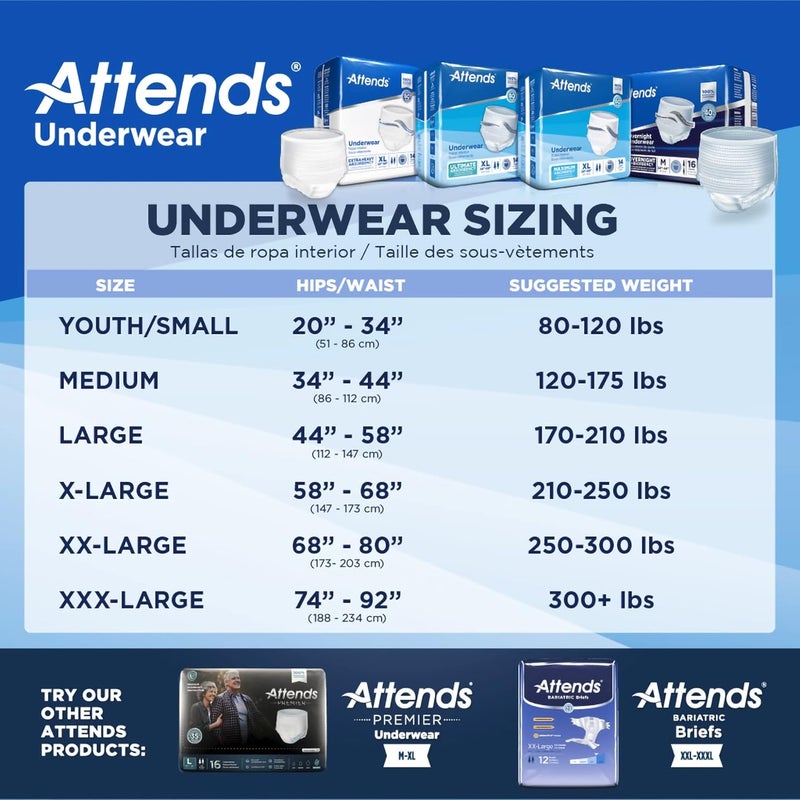 Attends Disposable Underwear Pull On with Tear Away Seams Large AP0730100 100 Ct - Image 2