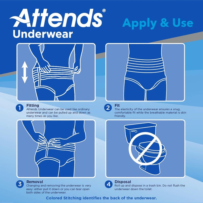 Attends Disposable Underwear Pull On with Tear Away Seams Large AP0730100 100 Ct - Image 3