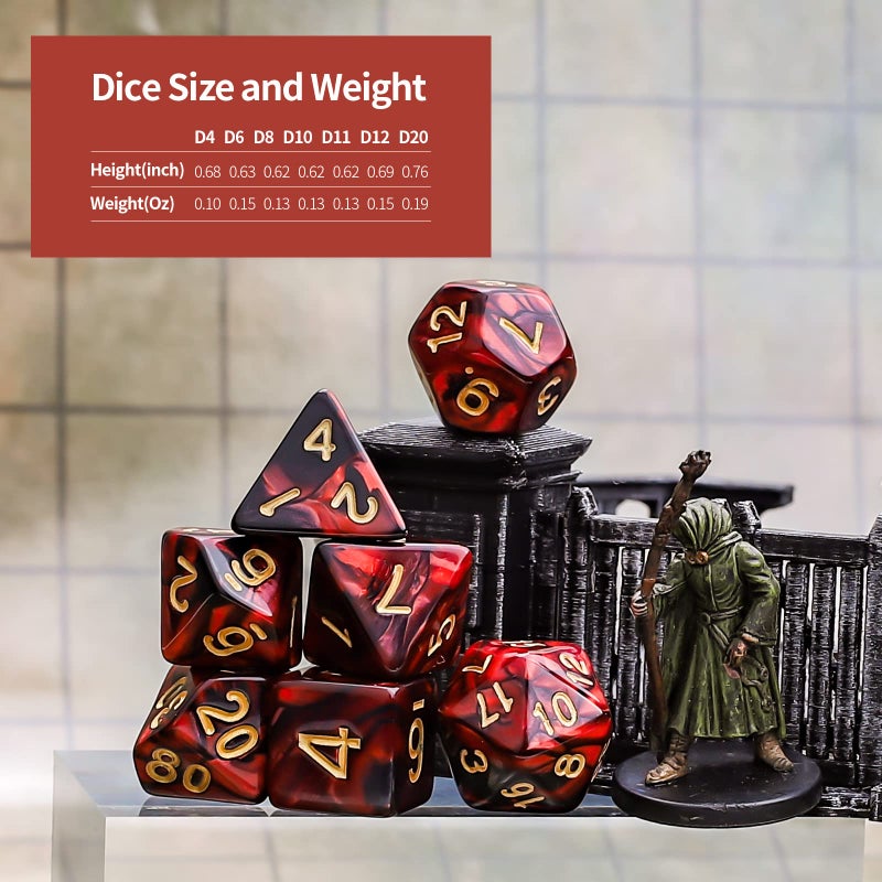 CiaraQ Polyhedral Dice Set - DND Role Playing Dice for Dungeons and Dragons RPG Table Games, Multi-Color, 42pcs - Image 4