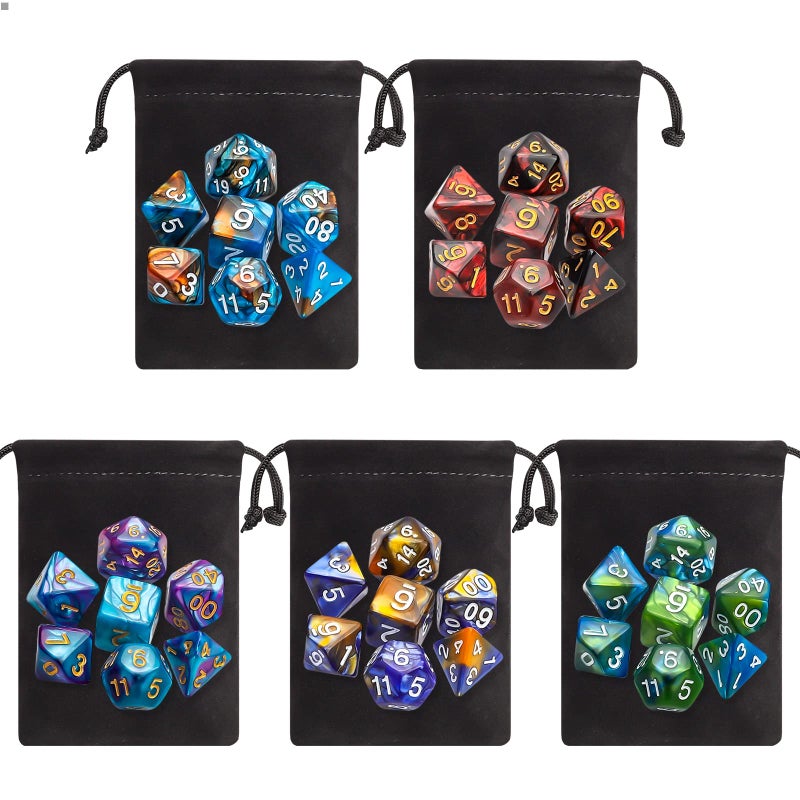 CiaraQ Polyhedral Dice Set - DND Role Playing Dice for Dungeons and Dragons RPG Table Games, Multi-Color, 42pcs - Image 2