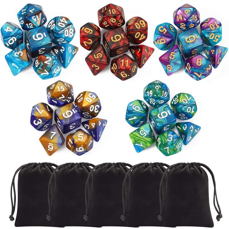 CiaraQ Polyhedral Dice Set - DND Role Playing Dice for Dungeons and Dragons RPG Table Games, Multi-Color, 42pcs - Image 1