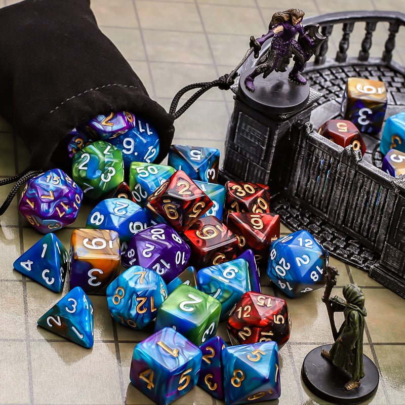 CiaraQ Polyhedral Dice Set - DND Role Playing Dice for Dungeons and Dragons RPG Table Games, Multi-Color, 42pcs - Image 5