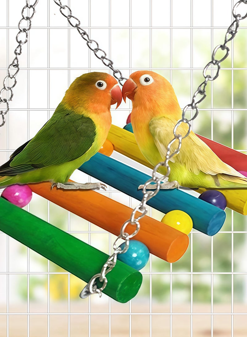 كيدل لعبة مضغ الطيور الببغاء معلق قفص لعبة الوقوف للطيور الصغير لعبة الطيور الملونة مع أرجحة معلقة قفص الببغاء اكسسوارات - Image 3