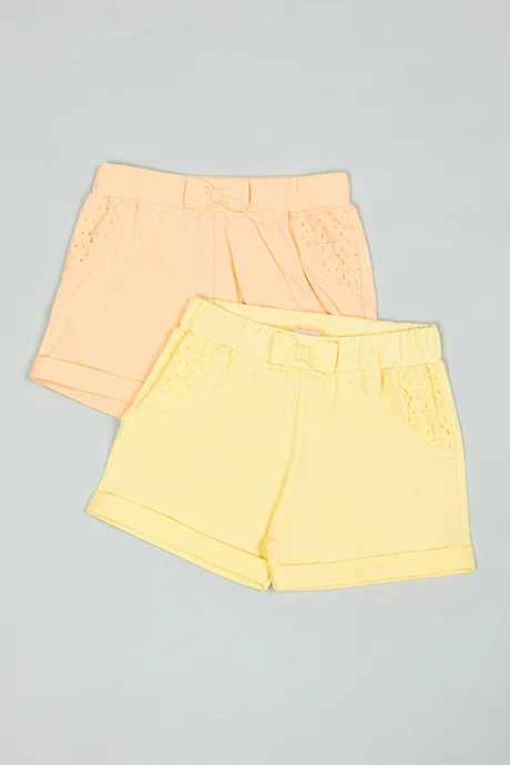 أر أند بي 2 Pack Solid Shorts with Elastic Waist