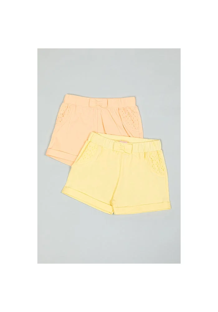 أر أند بي 2 Pack Solid Shorts with Elastic Waist