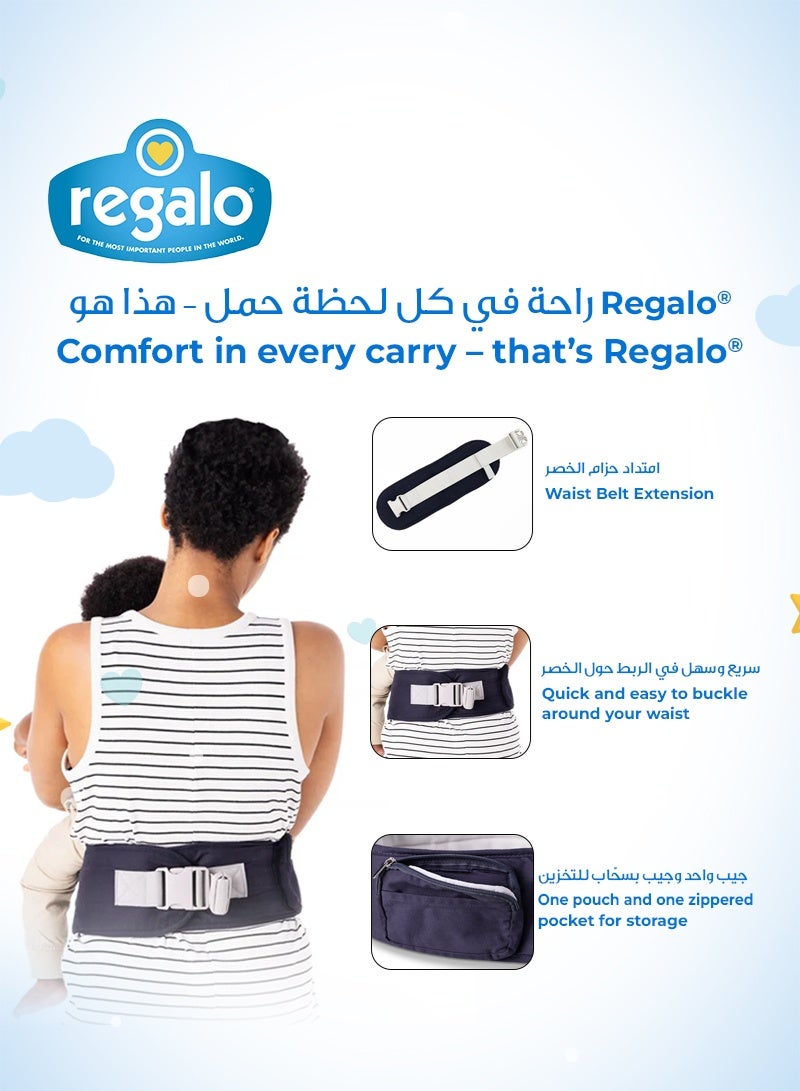 Regalo Baby Hip Seat Carrier | Ergonomic, Safety-Certified & Comfortable | Adjustable Waist Belt & Storage | for 6-36 Months (15-25 lbs) | Hands-Free Baby Carrier  - Image 5