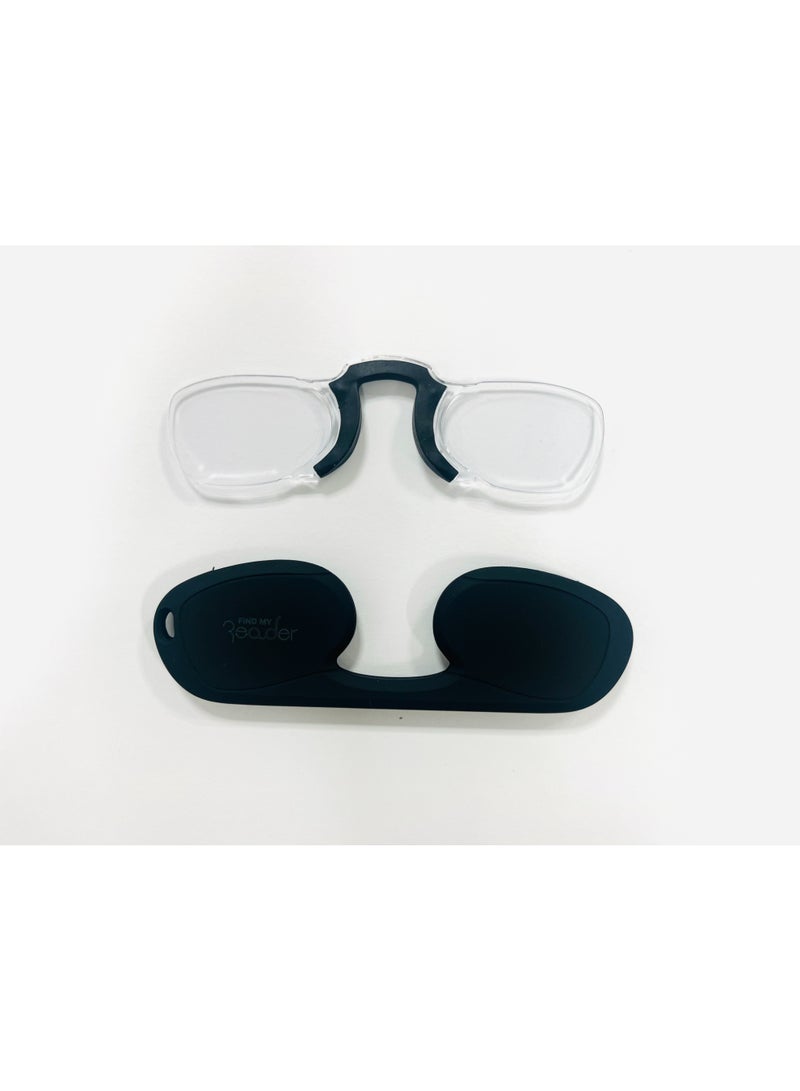 FIND MY Reader Rectangle Nose Clip-On Reading Glasses, Black, Multiple Magnification Options (1.00x–3.00x) - Image 2