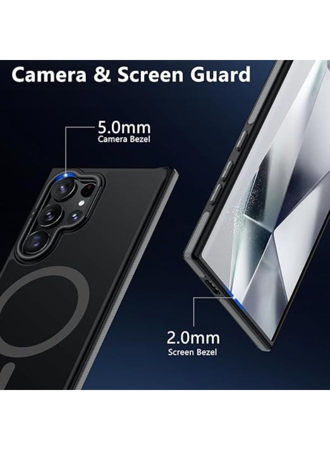 جراب هاتف Samsung Galaxy S23 Ultra، متوافق مع MagSafe، مقبض مانع للانزلاق، حماية عسكرية، جراب هاتف بمسند قابل للتعديل، جراب مغناطيسي (رمادي) - Image 5