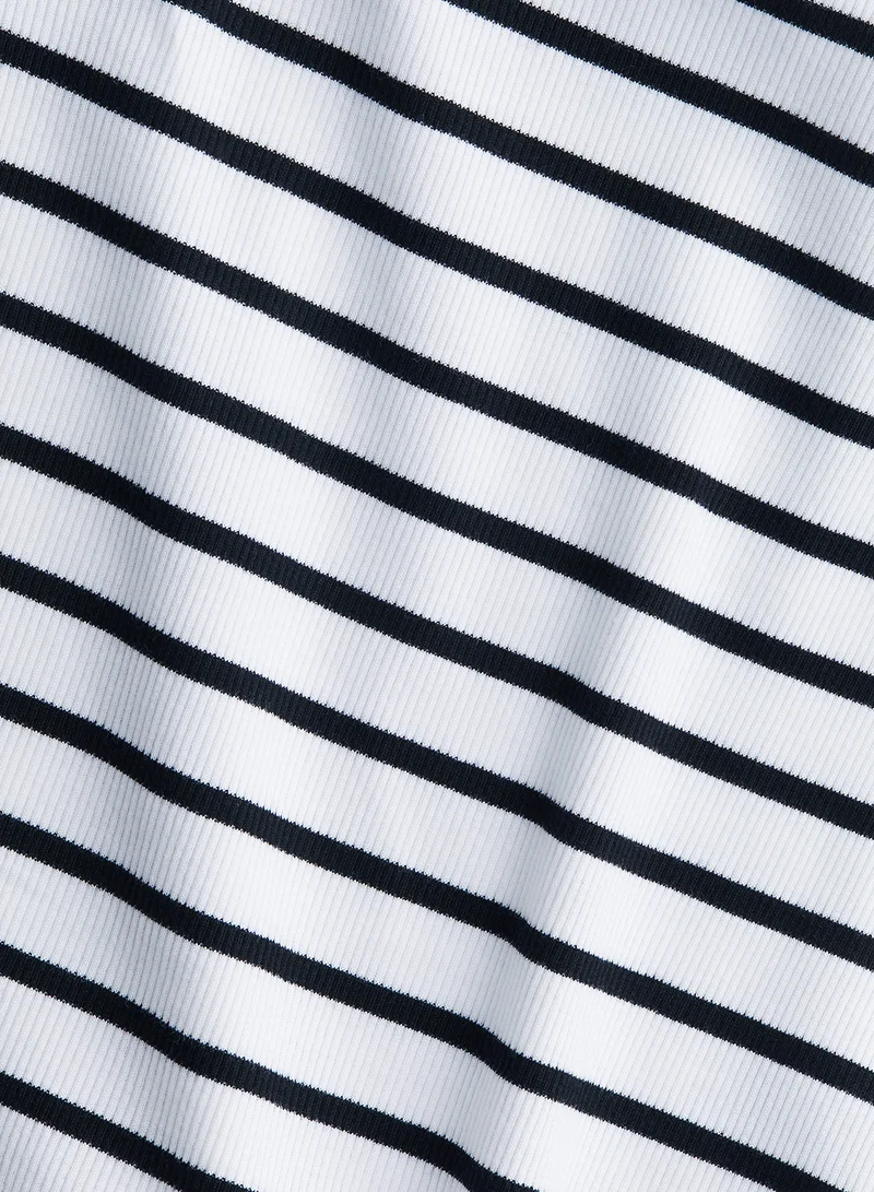 H&M Ribbed Cotton Jersey Top