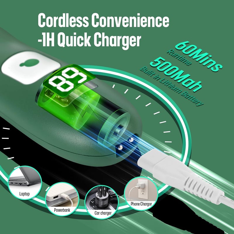 ENSSU Baby Hair Clippers, Cordless Hair Clipper for Kids with LED Display, Baby Hair Cutting Kit with Skin-Safe Blade, Waterproof Hair Trimmer for Children/Toddler, Rechargeable& an Hour Quick Charger - Image 3