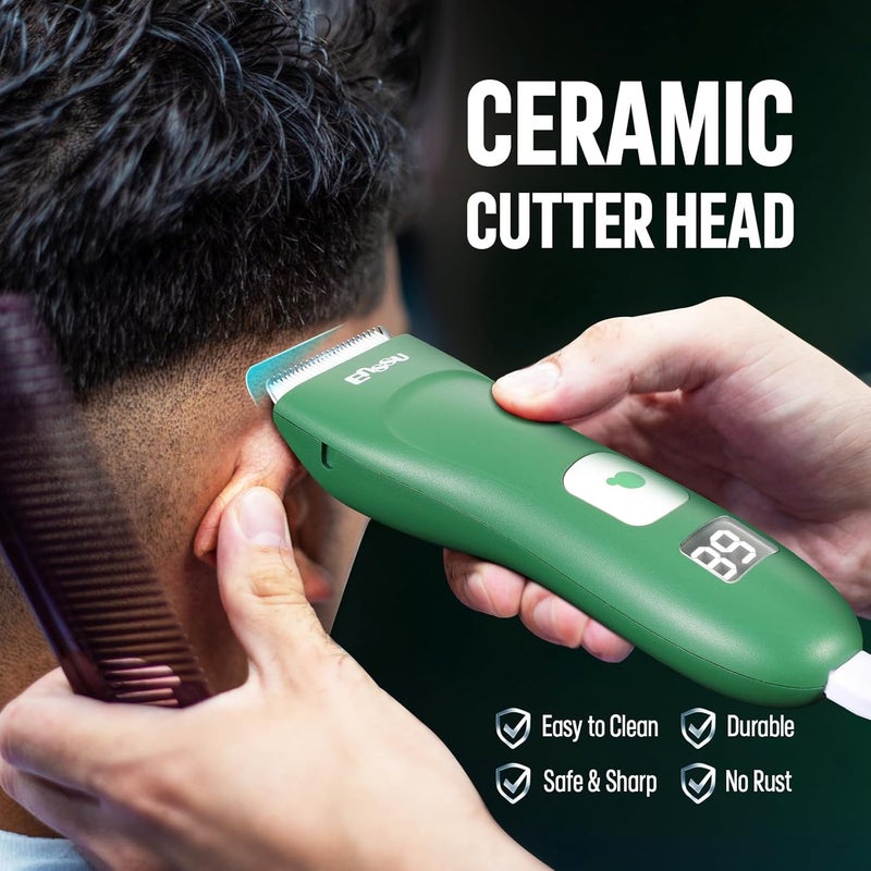 ENSSU Baby Hair Clippers, Cordless Hair Clipper for Kids with LED Display, Baby Hair Cutting Kit with Skin-Safe Blade, Waterproof Hair Trimmer for Children/Toddler, Rechargeable& an Hour Quick Charger - Image 4