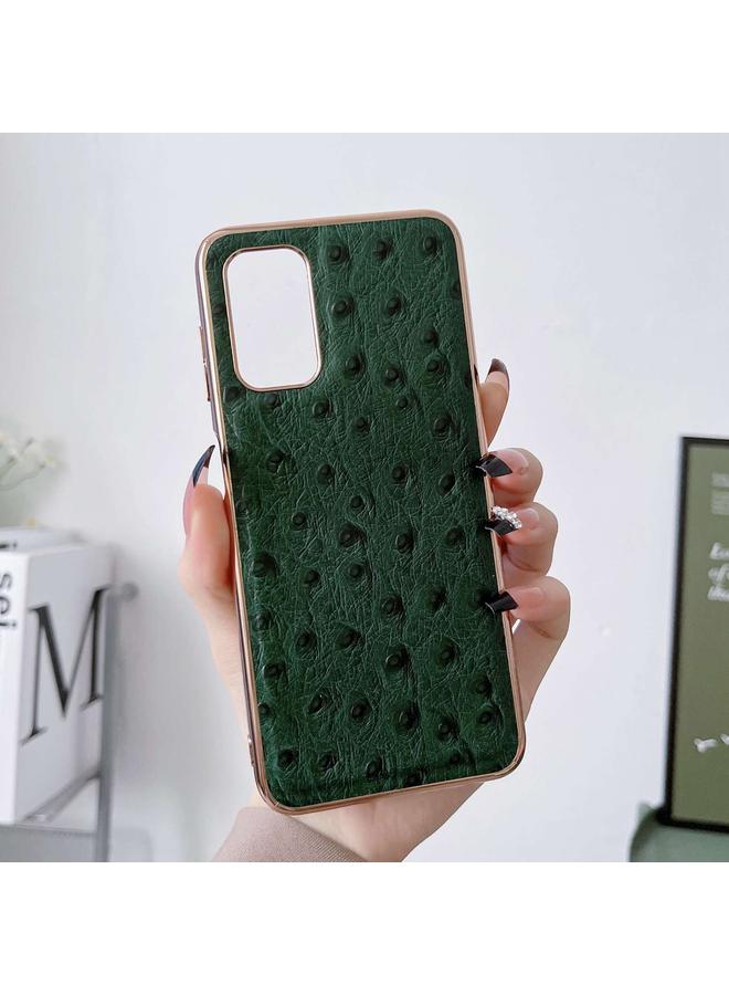 اس-توب جراب لهاتف Samsung Galaxy A73 5G مصنوع من الجلد الطبيعي بنمط جلد النعام مع طلاء كهربائي نانوي - Image 2