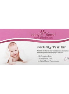 Easy@Home Fertility Test Kit 50 Ovulation Tests 20 Pregnancy Tests 1 Basal Thermometer 141 Piece Kit 
