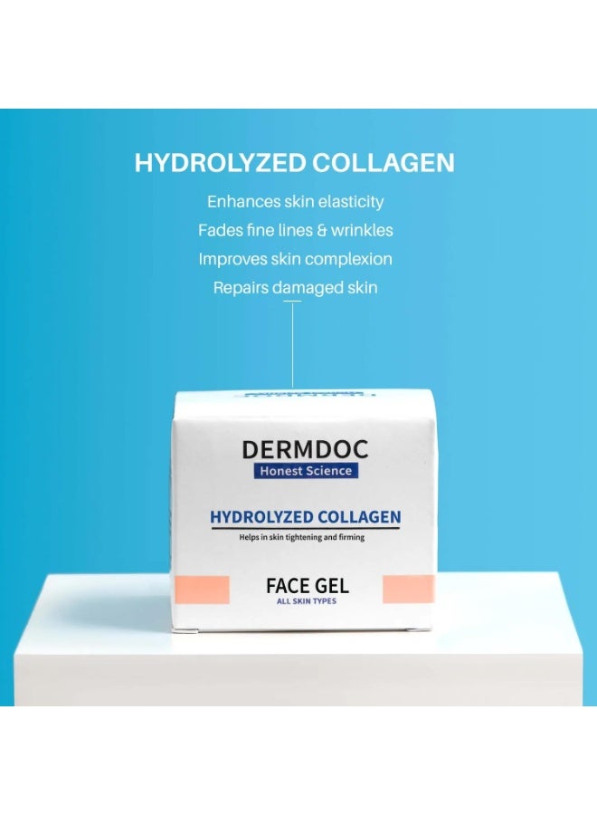 DermDoc Skin Tightening Face Gel with Hydrolyzed Collagen (50g) | collagen gel for face | skin collagen booster - Image 3