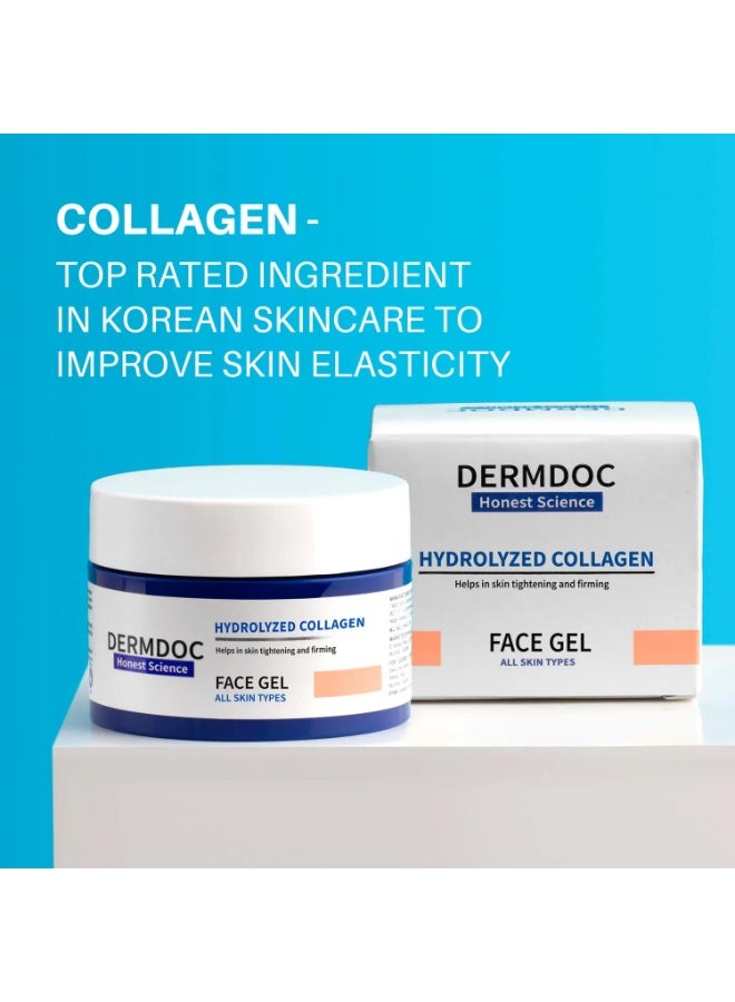 DermDoc Skin Tightening Face Gel with Hydrolyzed Collagen (50g) | collagen gel for face | skin collagen booster - Image 2