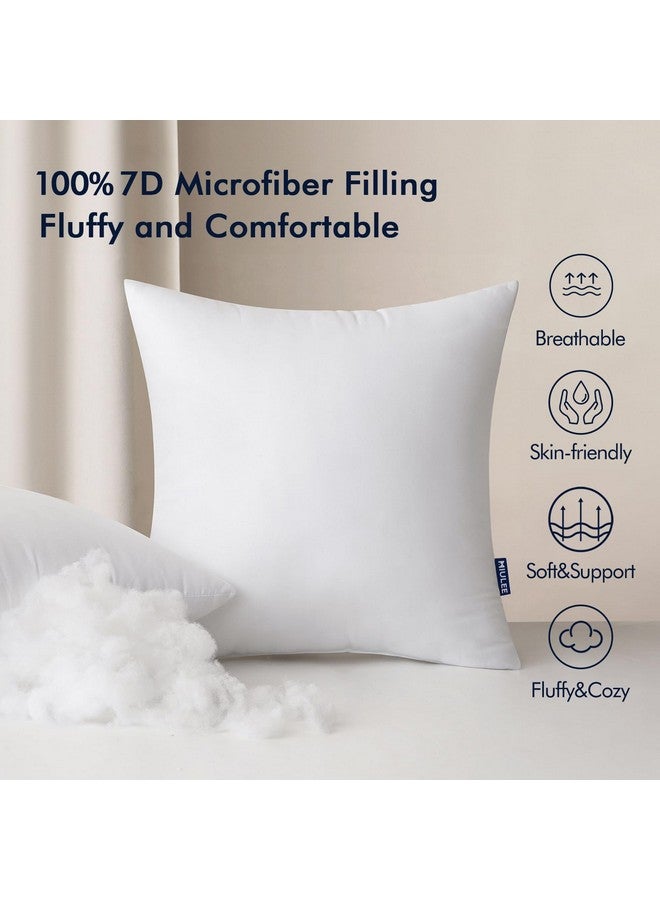 MIULEE MIULEE Pack of 2 18x18 Inch Outdoor Pillow Inserts Waterproof Decorative Throw Pillow Insert, Square Lumbar Garden Pillow Form for Patio Sofa Couch - Image 2
