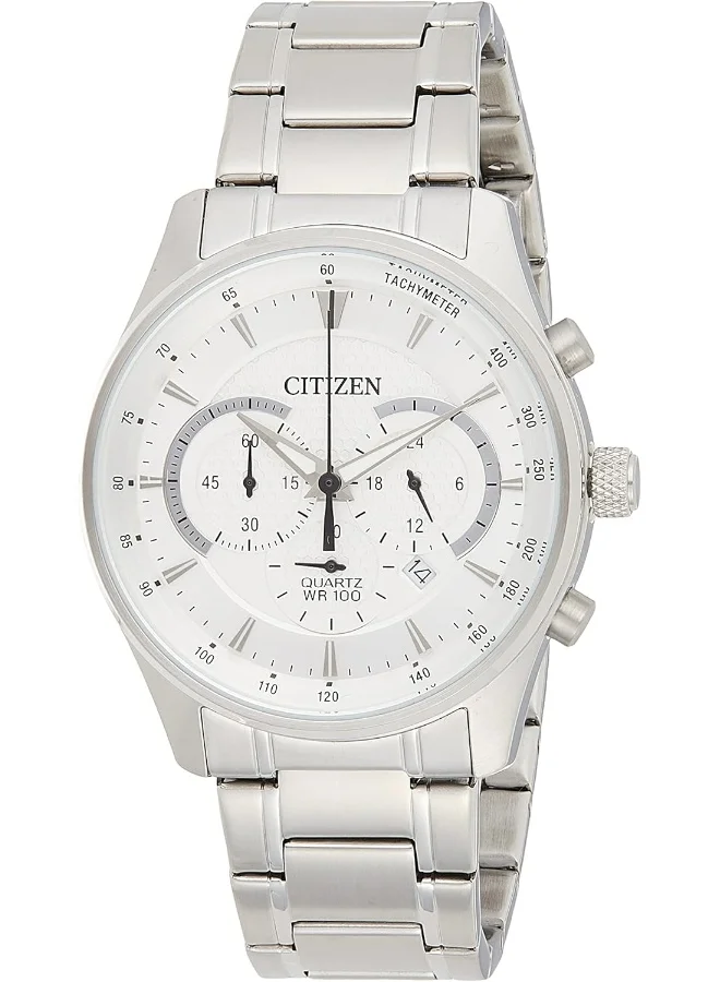 CITIZEN Citizen mens quartz watch, chronograph display and stainless steel strap - AN8190-51A