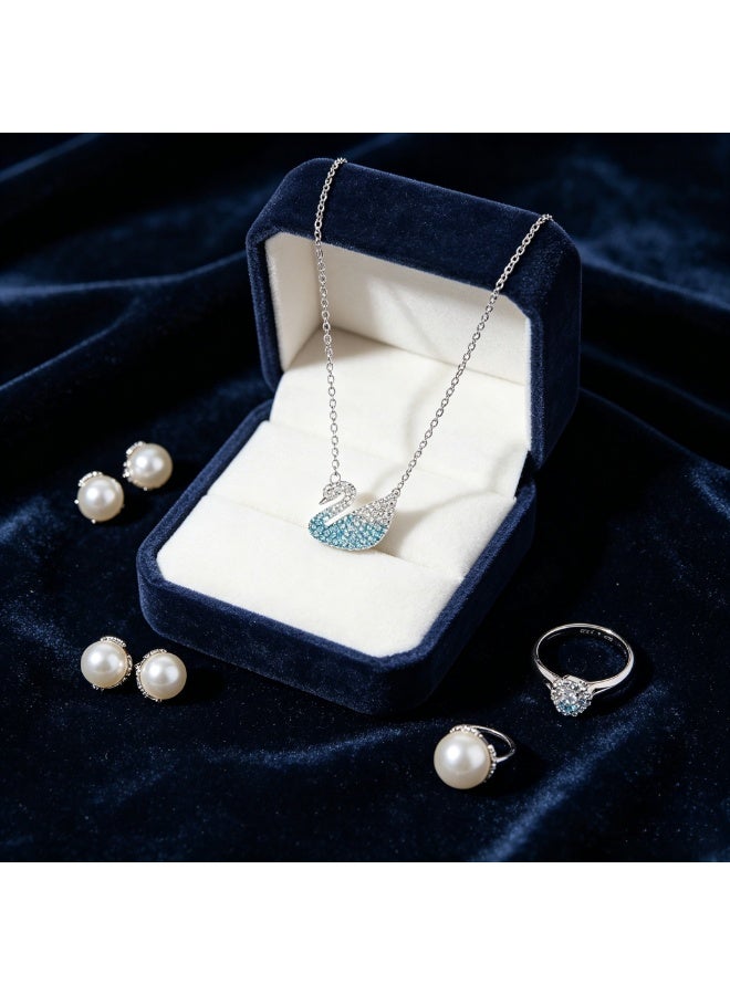 YelaJoy Dazzling Swan Necklace Rose Gold/Rose Gold Shiny Plating One Size,For Women Gift Packing - Image 3