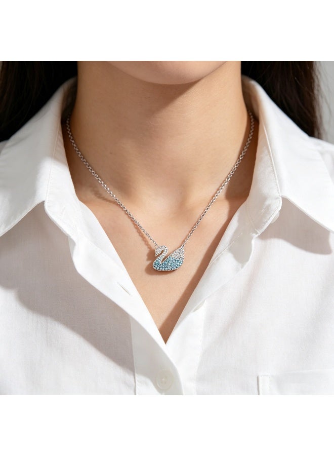 YelaJoy Dazzling Swan Necklace Rose Gold/Rose Gold Shiny Plating One Size,For Women Gift Packing - Image 4