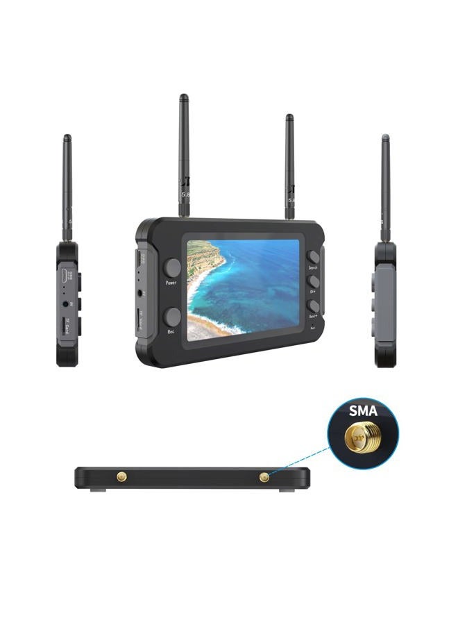 SoloGood شاشة FPV 4.3 بوصة مع DVR 5.8 جيجاهرتز 40 قناة 800 × 480 IPS لجهاز استقبال الطائرات بدون طيار FPV والسيارات RC - Image 2