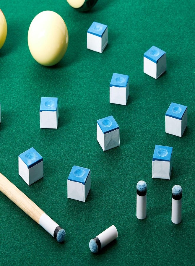 Junkin 24 Pool Cue Chalks and 24 Billiard Cue Tips Replacement Kit with Ferrules Blue Billiard Chalk Pool Stick Accessories for Table Pool Chalk Cubes Screw on Billiard Cue Tip for Home Tournament Use - Image 5