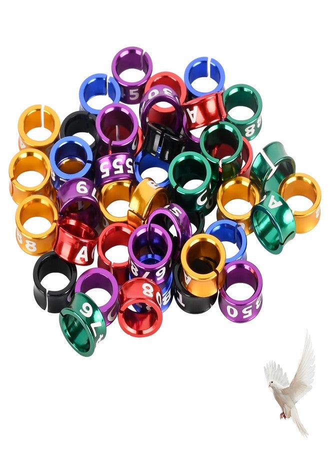 STPCTOU Open Bird Leg Rings - Aluminum ID Rings for Pigeons, Parrots, Doves - Mixed Colors, 50 PCS Per Pack - Image 1